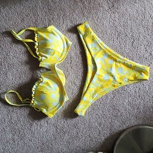 Zaful yellow floral bikini